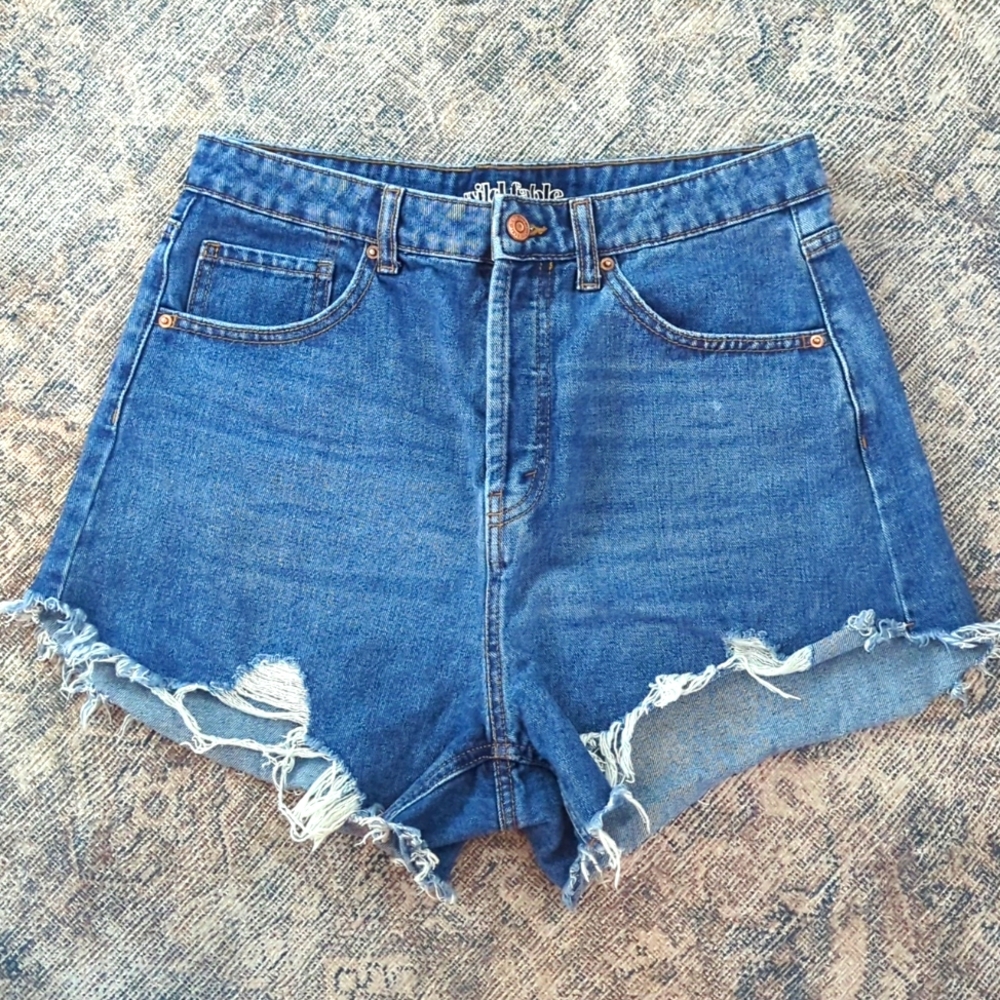 ❤️ Wild fable women's highest rise shorties short denim cut offs